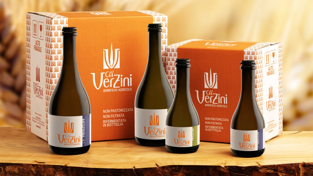 Ca' Verzini birrificio agricolo bottiglie di birra e confezioni