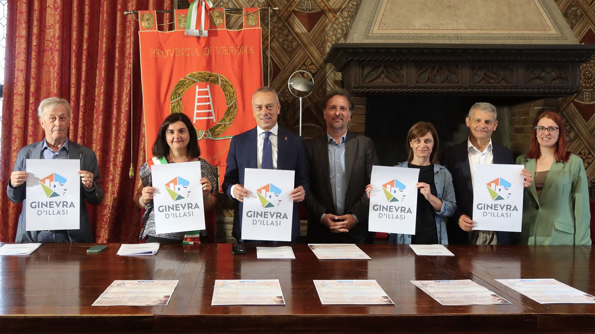 Ginevra d'Illasi presentazione ufficiale del marchio territoriale con Sindaco Emanuela Ruffo e presidente dela provincia di Verona