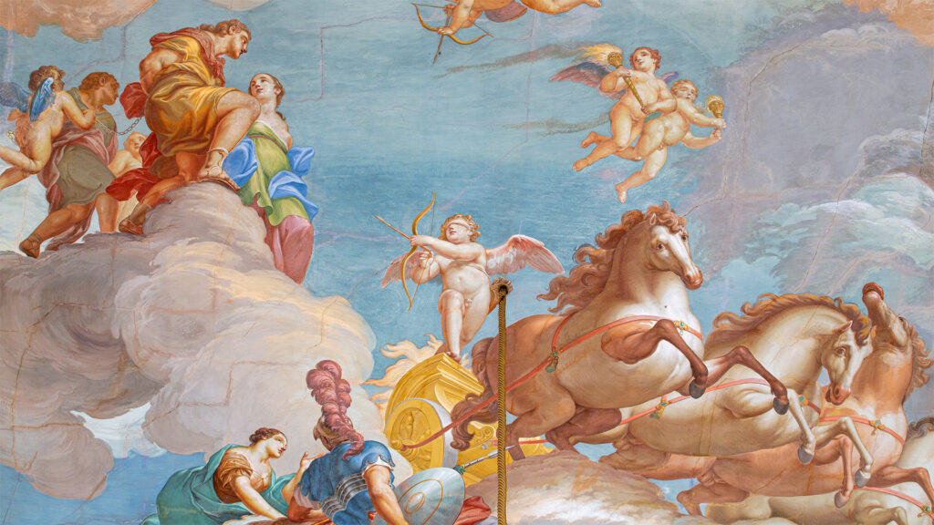 Villa Pompei Carlotti, Illasi, particolare dell'affresco a soffitto